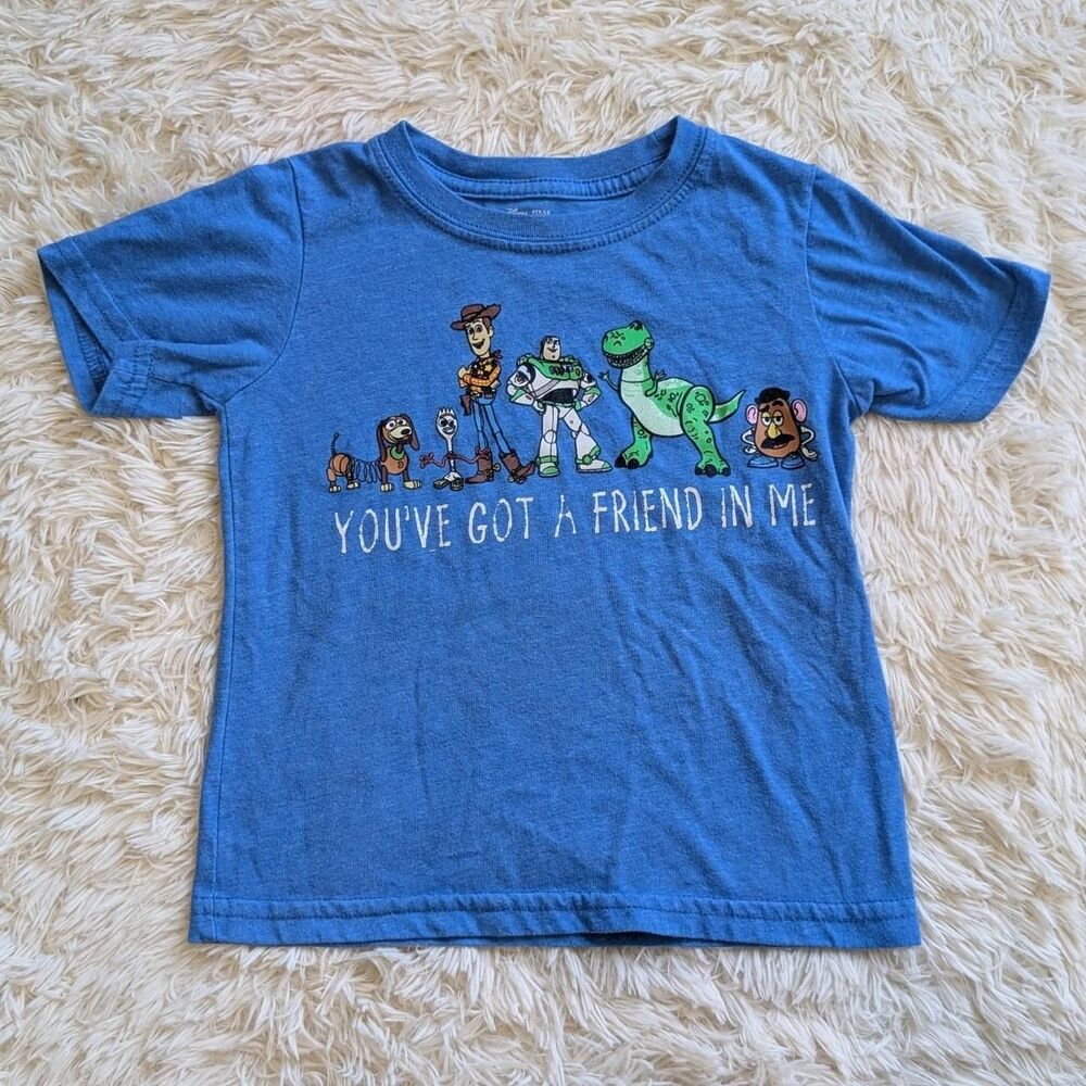 Disney Boys Size 3T Toy Story Woody Buzz You've Got A Friend In Me Blue Shirt